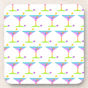 Rainbow Martini Cork Coaster
