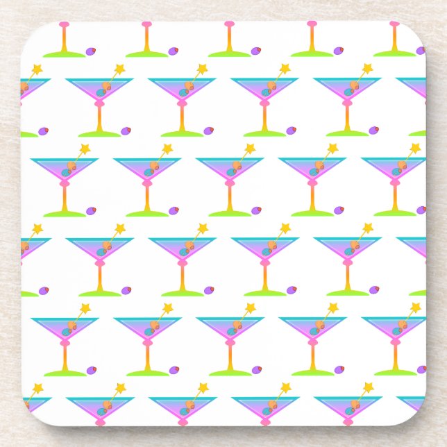 Rainbow Martini Cork Coaster (Front)