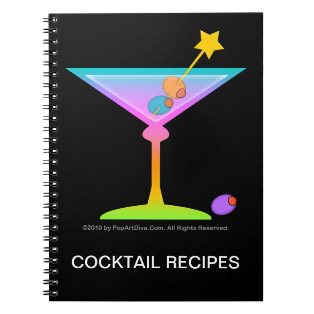 Rainbow Martinis Cocktail Recipe Notebook (Front)