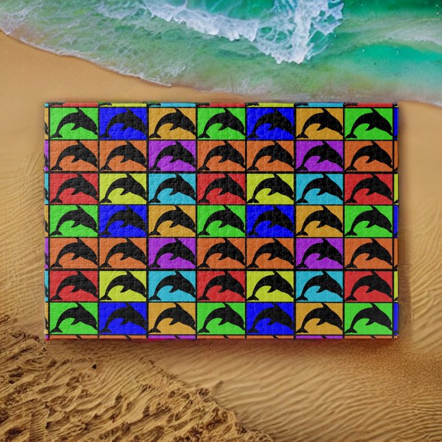 Rainbow Matrix of Dolphins Jigsaw Puzzle (Creator Uploaded)
