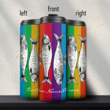 Rainbow Maximalist Sardine Art Custom Name 