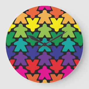 Rainbow Meeple Clock