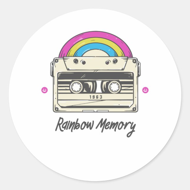 Rainbow Memory Classic Round Sticker (Front)