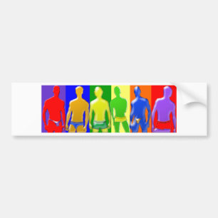 Rainbow Men Bumper Sticker