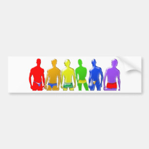 Rainbow Men Bumper Sticker