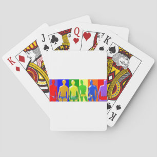 Rainbow Men Playing Cards