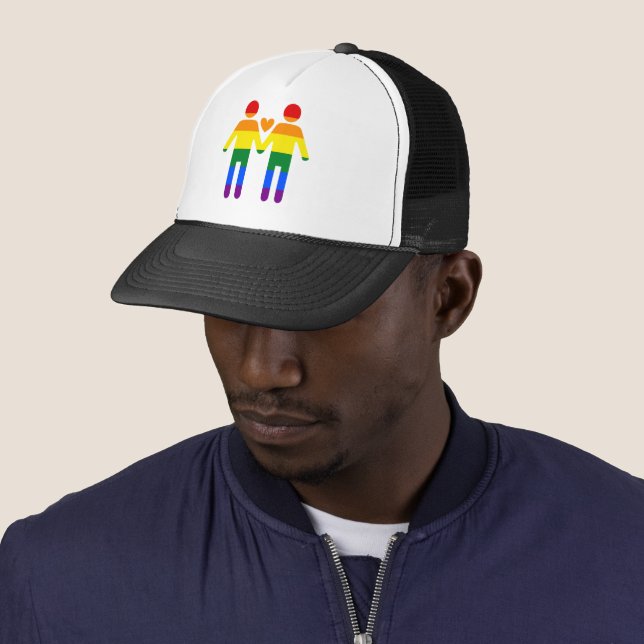 Rainbow Men Trucker Hat (In Situ)