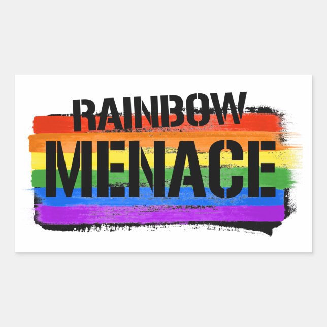 Rainbow Menace T-Shirt Rectangular Sticker (Front)
