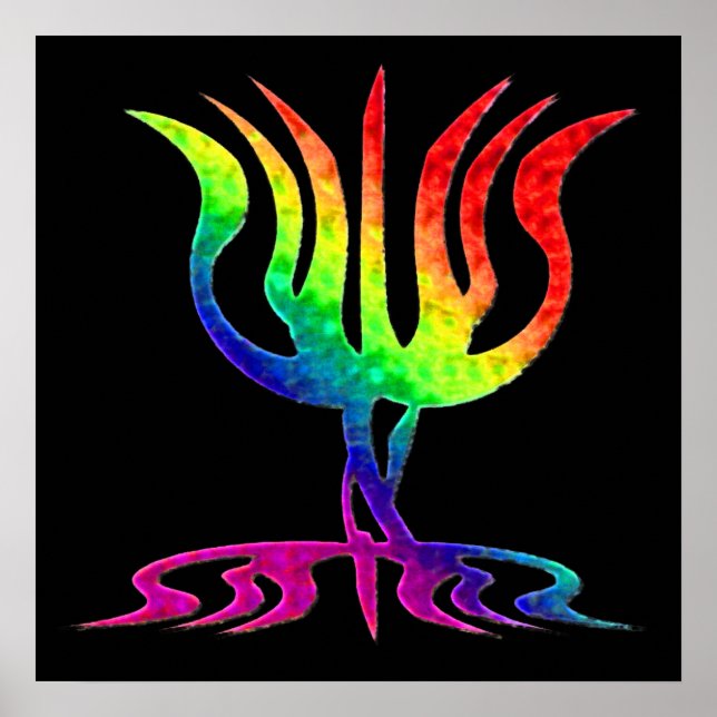 Rainbow Menorah Poster (Front)