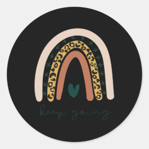 Rainbow Mental Health Semicolon Keep Going Boho Tr Classic Round Sticker