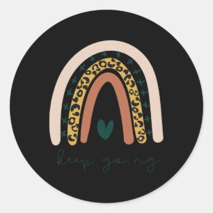 Rainbow Mental Health Semicolon Keep Going Boho Tr Classic Round Sticker