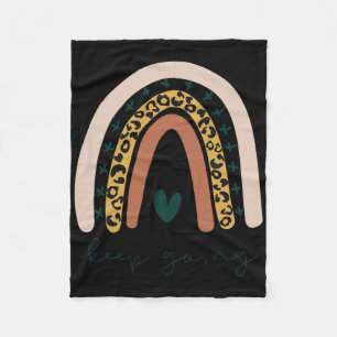 Rainbow Mental Health Semicolon Keep Going Boho Tr Fleece Blanket