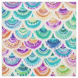 RAINBOW MERMACITA Colorful Mermaid Scallop Fabric