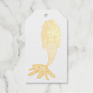 rainbow mermaid pink blue purple green black curly gift tags