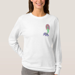 rainbow mermaid pink blue purple green black curly T-Shirt