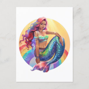 Rainbow Mermaid Postcard