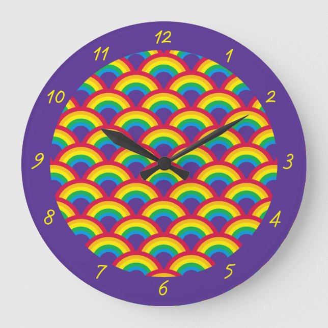 Rainbow Mermaid Scale Acrylic Wall Clock (Front)