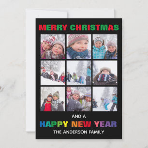 Rainbow Merry Christmas Collage - Christmas Card