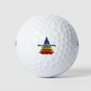 rainbow merry christmas tree golf balls