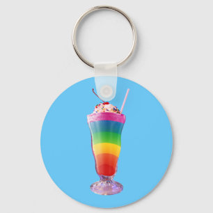 Rainbow Milkshake Key Ring