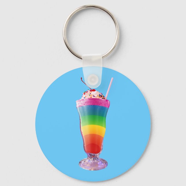 Rainbow Milkshake Key Ring (Front)