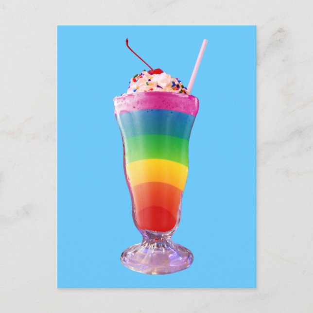 Rainbow Milkshake Postcard (Front)