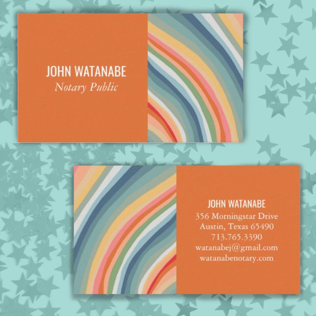 Rainbow Minimalist Stripes Handmade Business Card (Creator Uploaded)