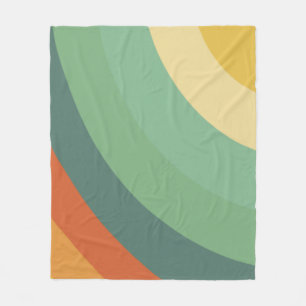 Rainbow Minimalist Stripes Handmade  Fleece Blanket