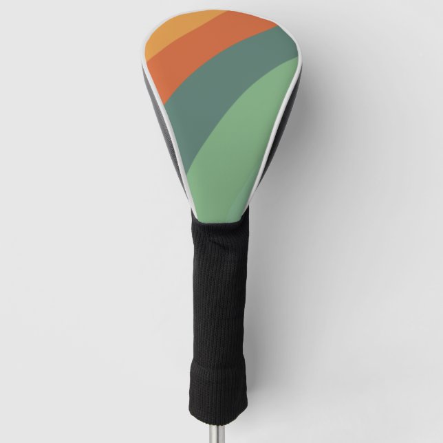 Rainbow Minimalist Stripes Handmade Golf Head Cover (Front)