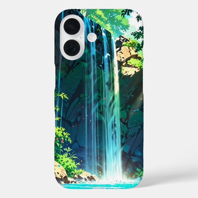 Rainbow Mist Anime Waterfall Case-Mate iPhone Case (Back)