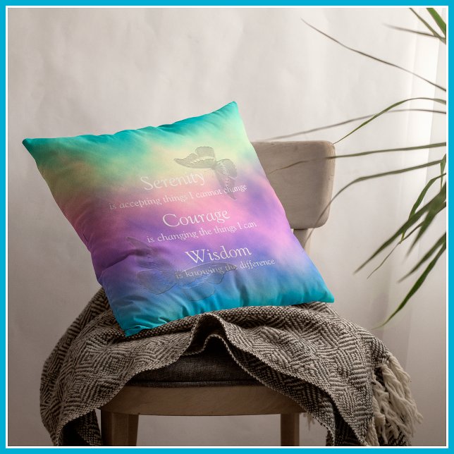 [Rainbow Mist] Butterflies Serenity Prayer Cushion (Creator Uploaded)