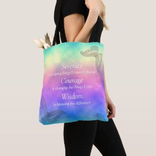 [Rainbow Mist] Butterflies Serenity Prayer Tote Bag