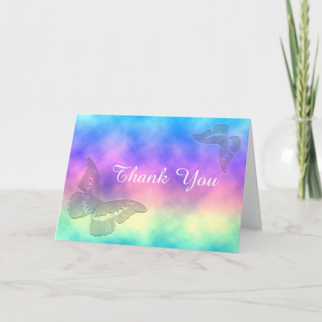 [Rainbow Mist] Butterflies ThankYou Thank You Card (Front)