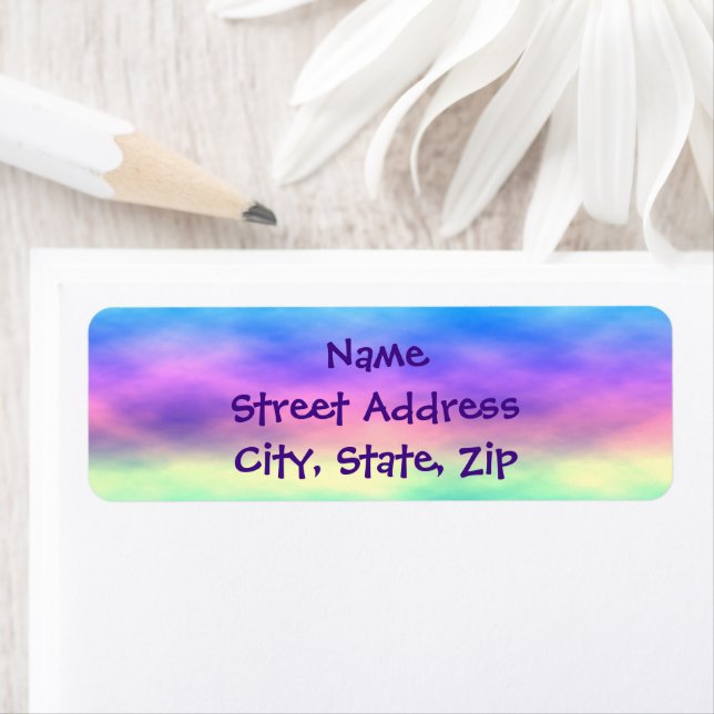 [Rainbow Mist] Colourful Return Address Size Label (Insitu)