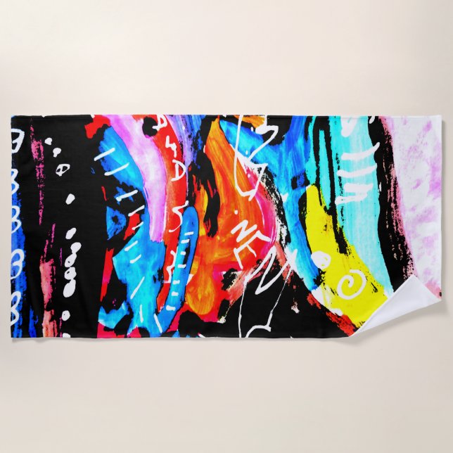 Rainbow mixed beach towel (Front)