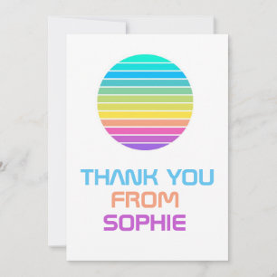 RAINBOW MODERN MINIMAL SCI FI THANK YOU CARD