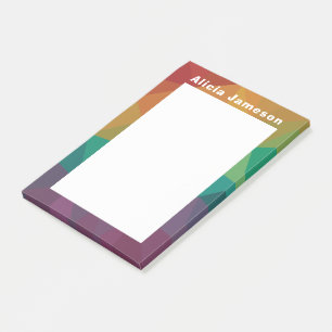 Rainbow modern personalised post it notes