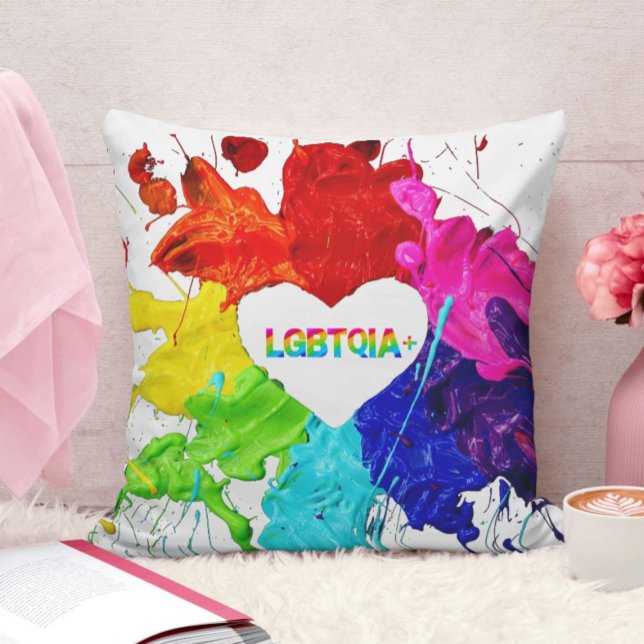 Rainbow Modern Stripe LGBT Cushion (Creator Uploaded)