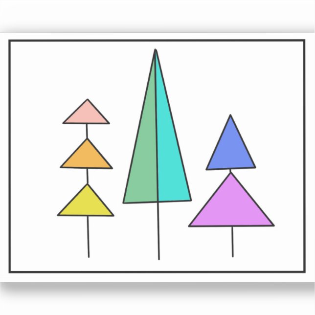 rainbow modern triangle trees simple design (Front)