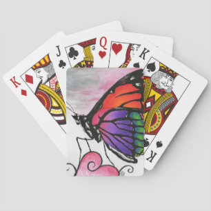 Rainbow Monarch Butterfly Original Fantasy Art Playing Cards
