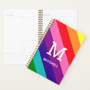 Rainbow Monogram Name 8 Stripe Organiser