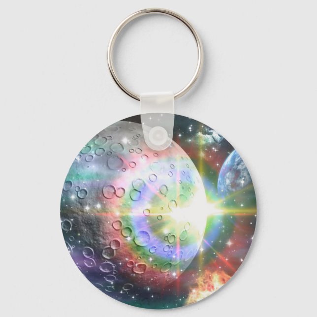 rainbow moon key ring (Front)