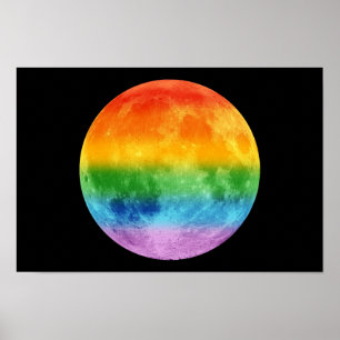 Rainbow Moon Poster