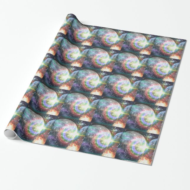 rainbow moon wrapping paper (Unrolled)