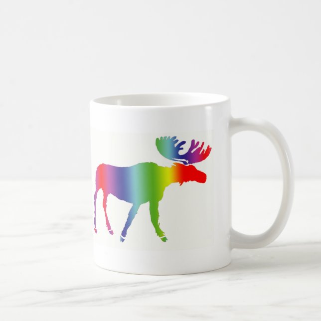Rainbow Moose Coffee Mug (Right)