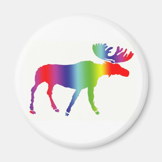 Rainbow Moose Magnet (Front)