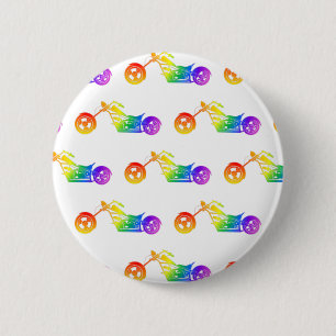Rainbow Mortocycle 6 Cm Round Badge