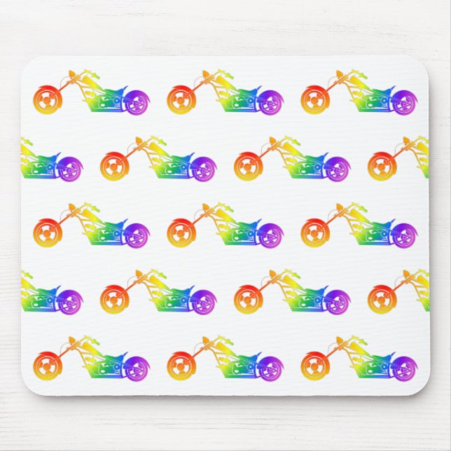 Rainbow Mortocycle Mouse Pad (Front)