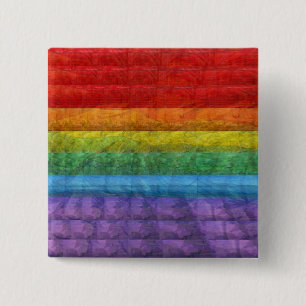 Rainbow Mosaic Gay Pride Flag 15 Cm Square Badge