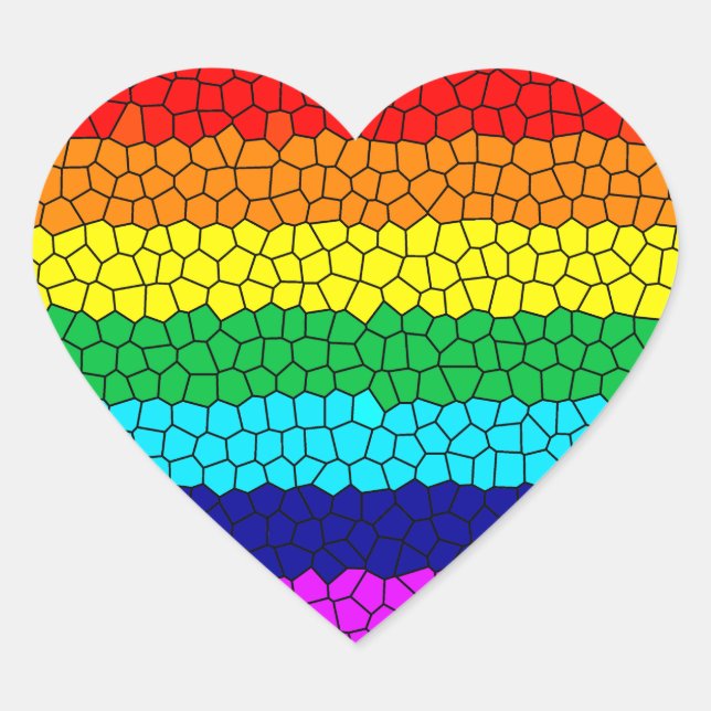 Rainbow Mosaic Heart Sticker (Front)